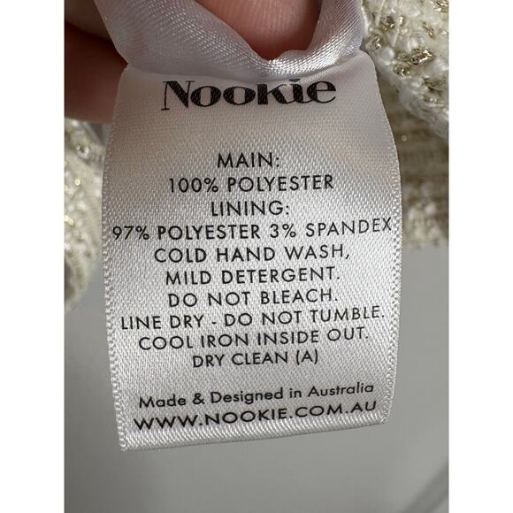 Nookie Queen Luxe Mini Skirt Button Detail Sexy Party Cocktail Quiet Luxury M - Picture 9 of 12